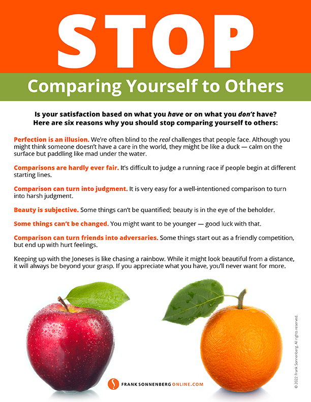 how to stop comparing yourself to others